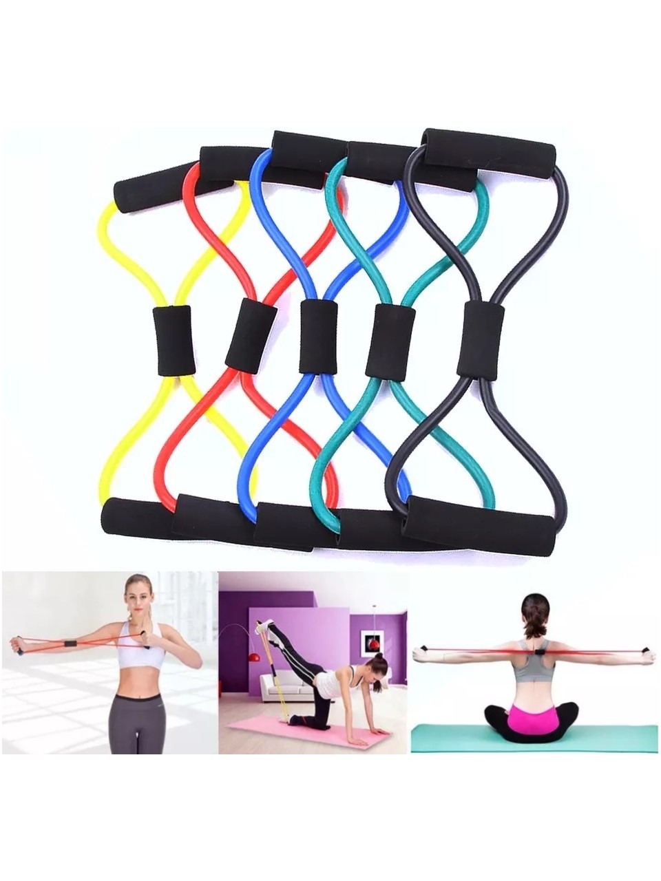 Pembe Pilates Direnç Lastiği Ipi Vücut Şekillendirici Kelebek Direnç Lastiği Güç Lastiği Egzersiz