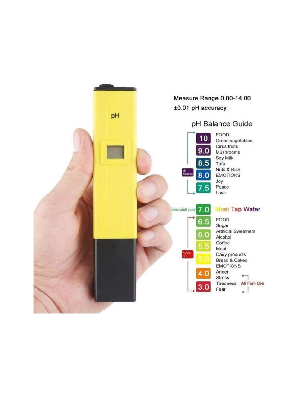 Dijital Ph Metre Su Sıvı Akvaryum Ph Ölçer 2 Adet Kalibrasyon Hediye