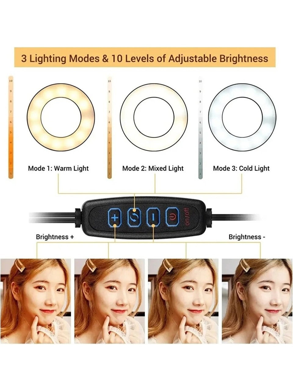 3 Renk Led Çalışma Okuma Işığı Kademeli Masa Lambası Ayarlanabilir Renk Ve Parlaklık Telefon Tutucu