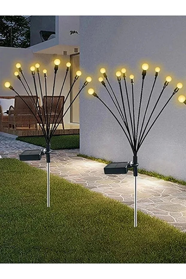 6 Led'li Güneş Enerjili Ateş Böceği Çiçek Lamba 6 adet Led Işık