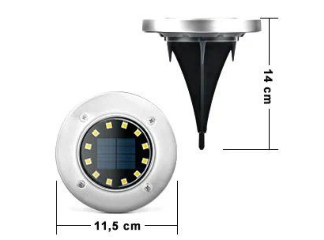 2 Adet 8 Led’li Gömme Solar Güneş Enerjili Zemin Yol Bahçe Aydınlatma Spot Lambası Su Geçirmez 2li-8ledgömme-Aydınlatma