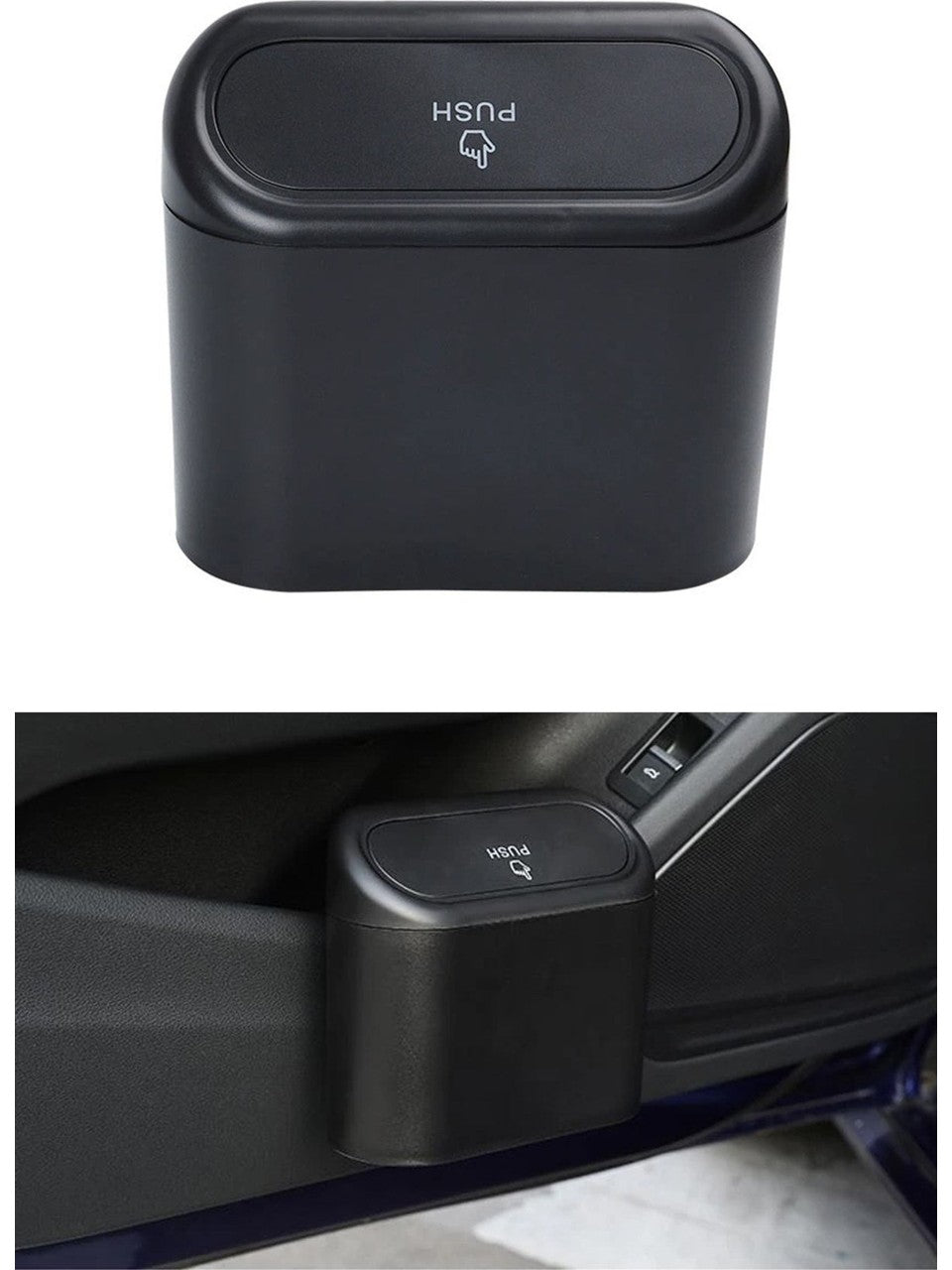 Oto Araba Çöp Kutusu Kapaklı Organizer Çöp Kovası Siyah