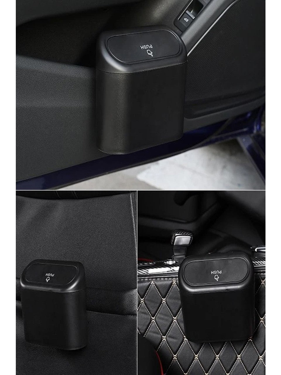 Oto Araba Çöp Kutusu Kapaklı Organizer Çöp Kovası Siyah