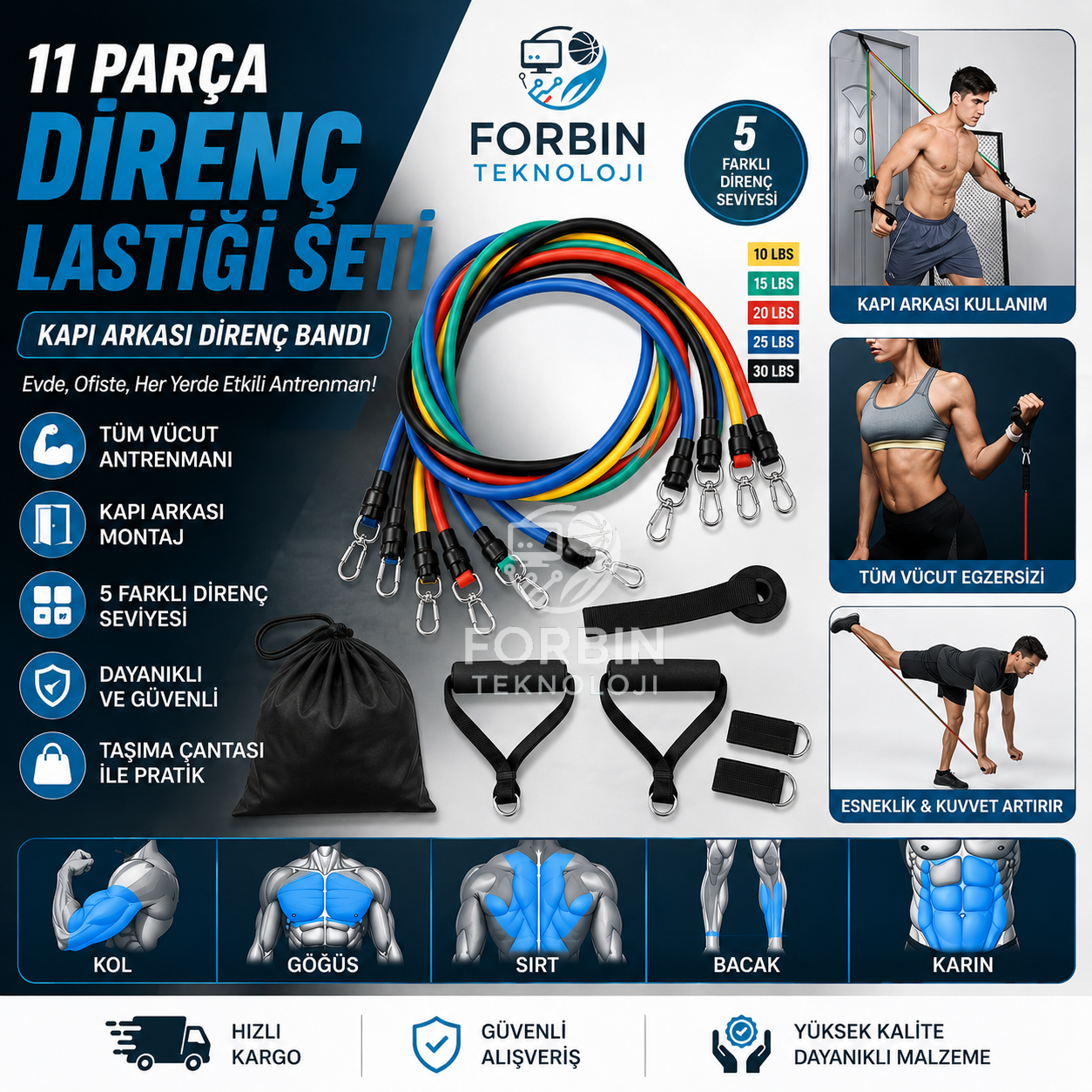 11 Parça Direnç Lastiği Seti