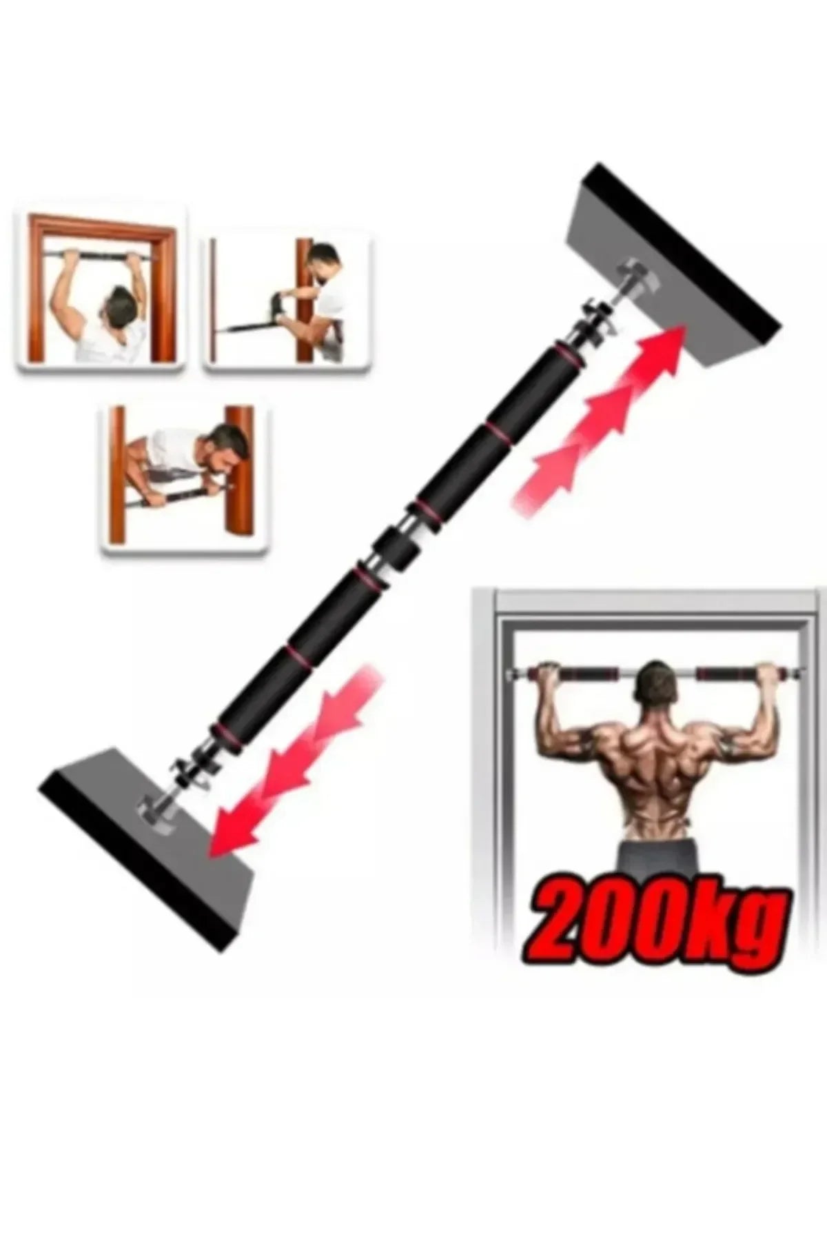 Uzun Süngerli Barfix Demiri Barfiks Çubuğu Koridor Barfiks Barı 80 - 130 Cm Arası