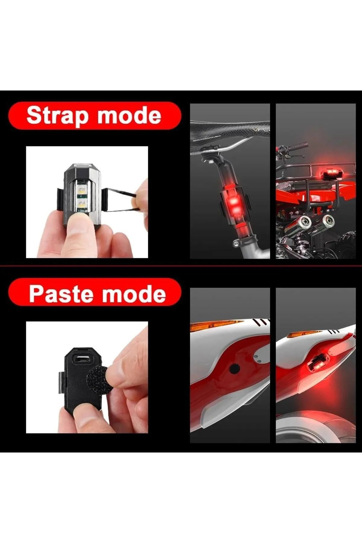 Motor Drone Uçak Kanadı Led Şarjlı Kablosuz Mini Led Çakarlı Lamba RGB Çok Renkli