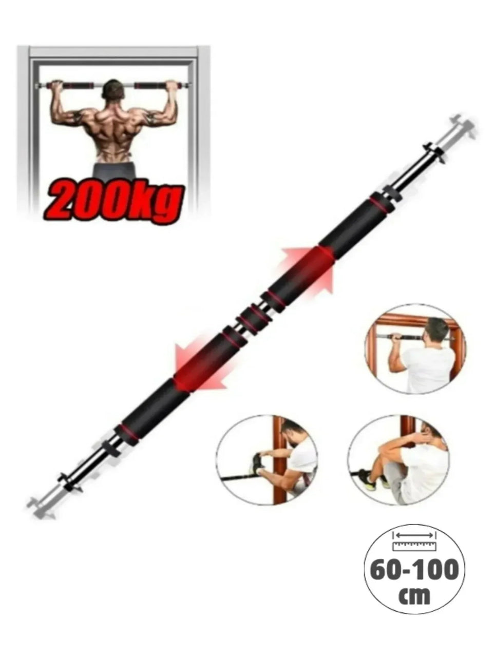 Barfiks Çubuğu 60-100 Cm Çift Uzun Süngerli Ayarlanabilir Barfiks Çekme Demiri Barfiks Aleti