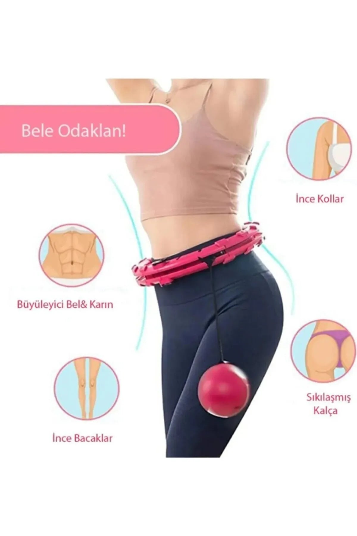 Hulahop Egzersiz Çemberi - Egzersiz Halkası - Ağırlıklı - Bel Bölgesi Ayarlanabilir - Hulahop