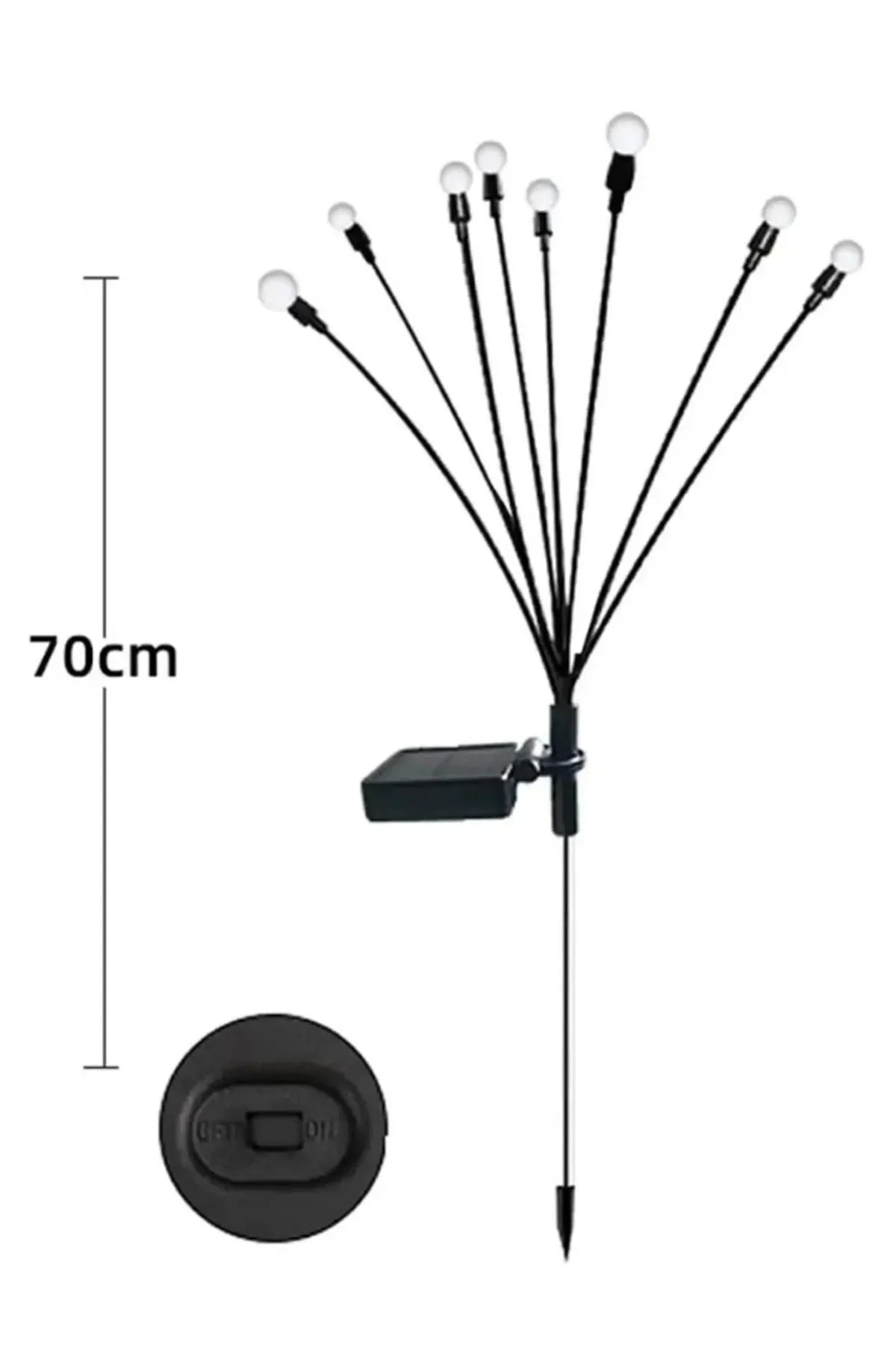 6 Led'li Güneş Enerjili Ateş Böceği Çiçek Lamba 6 adet Led Işık