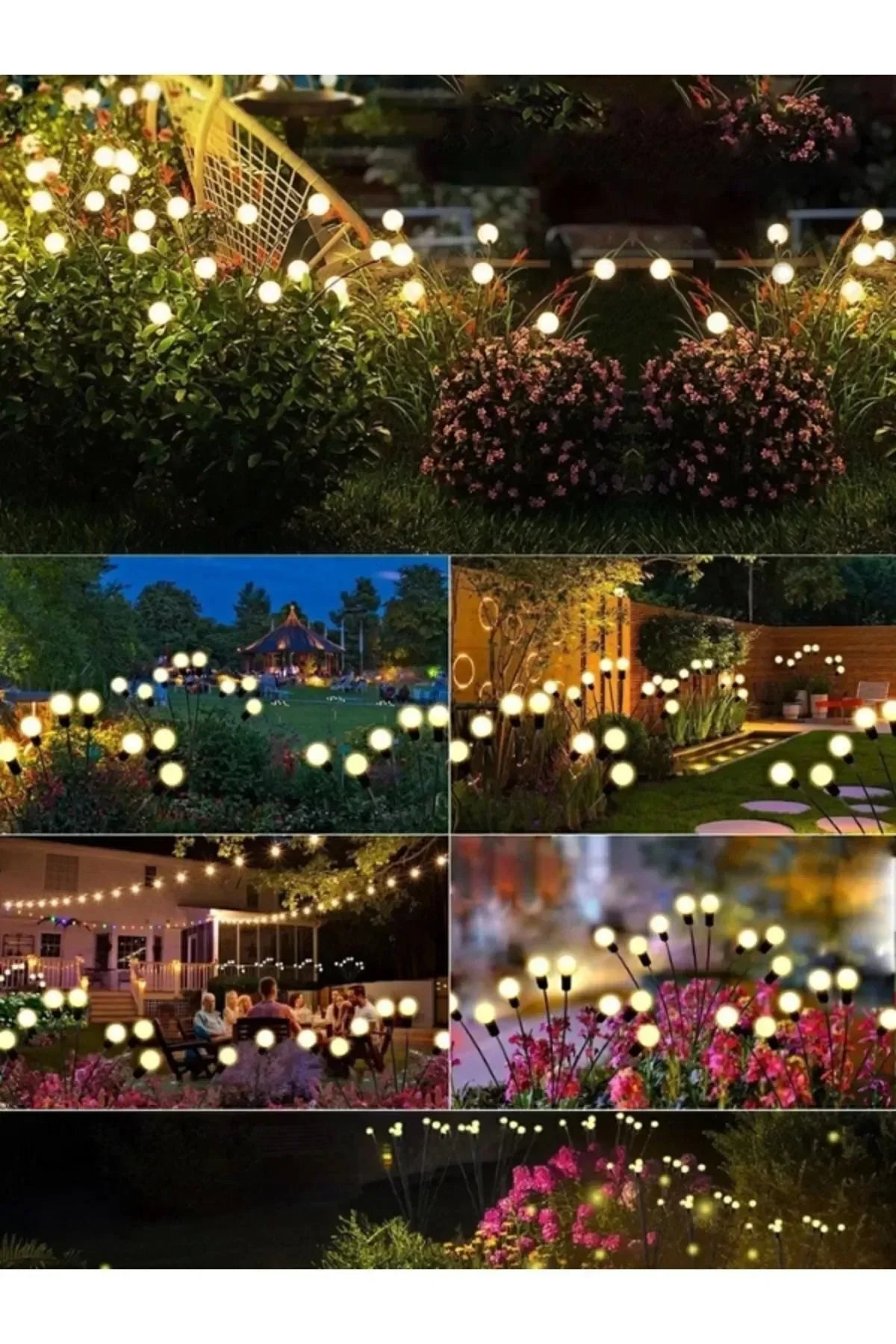 8 Led'li Güneş Enerjili Ateş Böceği Çiçek Lamba Güneş Enerjili Süs Lamba