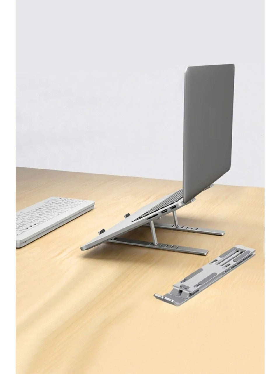 Notebook Standı + Taşıma Kılfı Hediyeli Alüminyum Katlanır Taşınır Ayarlanabilir 6 Kademe Yükseltici